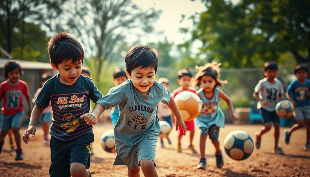 Kinder beim Ballsport